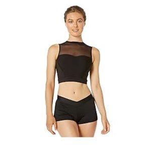 Bloch high neck sweetheart open back tank crop top
